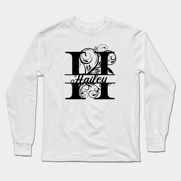 Personalized Name Monogram H - Hailey - Letter H Long Sleeve T-Shirt by MysticMagpie